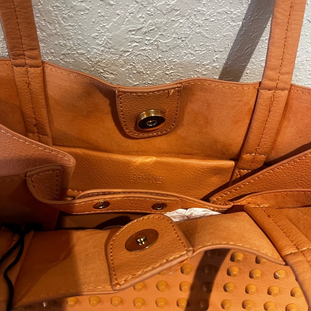 Prune Orange Studded Tote Bag - Picture 14 of 15